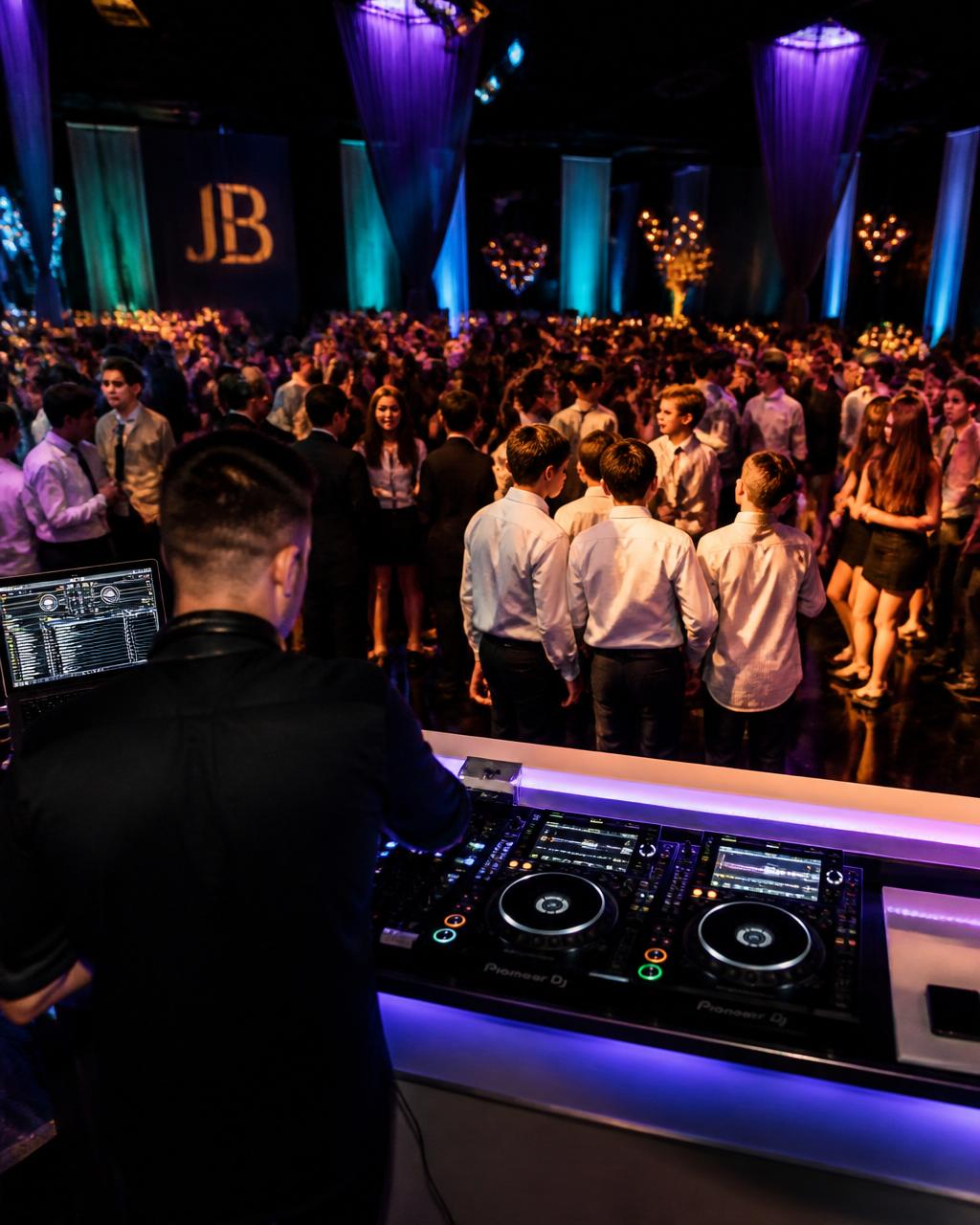 DJ performing for kids at a Bar Mitzvah party